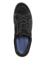 Schn&uuml;rschuh aus hochwertigem Rind-Veloursleder SCHWARZ