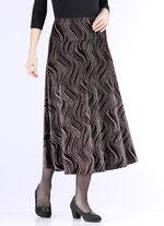 Rock mit edel schimmerndem Glanzdruck SCHWARZ-BRAUN-MULTICOLOR