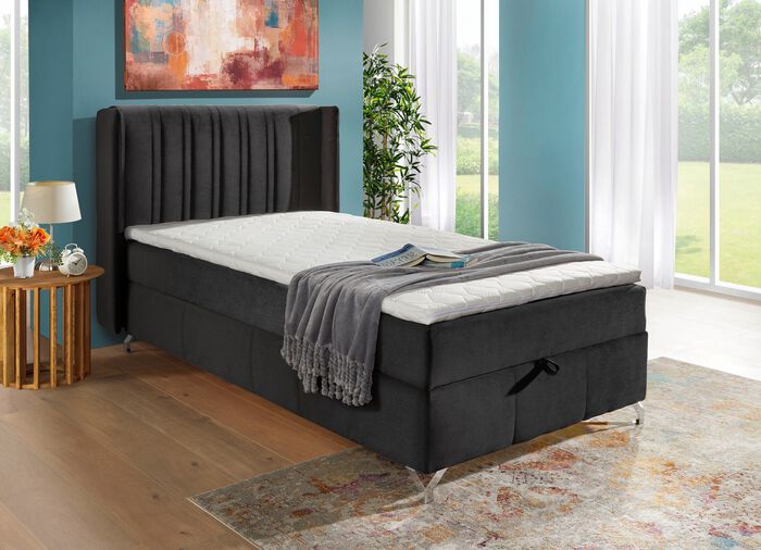 Boxspringbett mit Bettkasten und Topper 