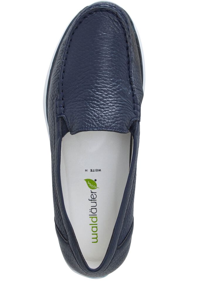 Waldl&auml;ufer, bequeme Damen-Slipper, Weite H, mit herausnehmbarem Fussbett DUNKELBLAU