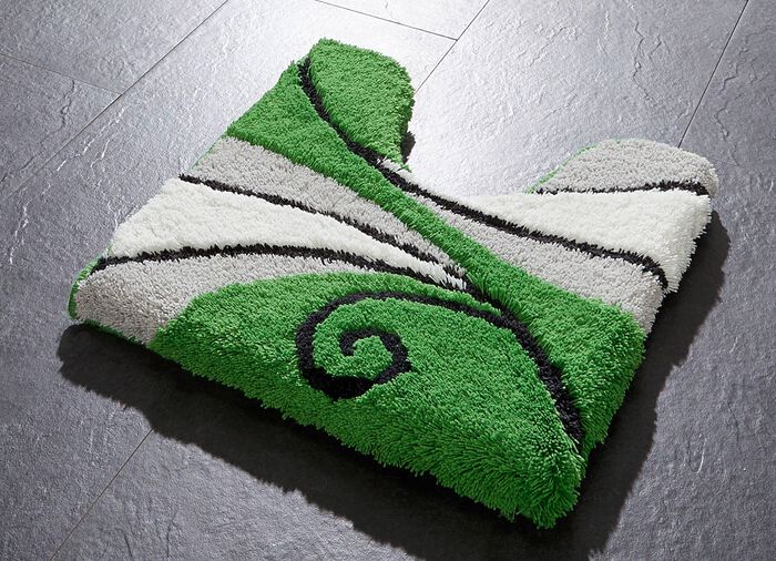 Badgarnitur mit latexbeschichteter, rutschhemmender TPR-R&uuml;ckseite GR&Uuml;N