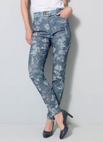 Hose mit floraler Dessinierung 