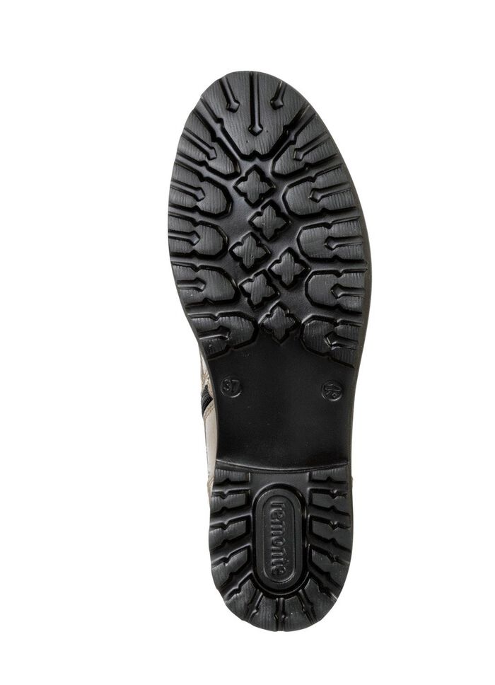 Remonte Stiefelette mit trendigen Zierketten in Schn&uuml;r-Optik TAUPE