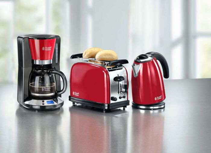 Fr&uuml;hst&uuml;cksserie aus hochwertigem lackiertem Edelstahl ROT