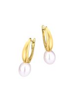 Tropfenf&ouml;rmige Ohrringe mit S&uuml;sswasser-Zuchtperlen 