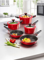 Stoneline Topf-Set, 8-teilig ROT