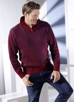 Troyer mit kurzem Reissverschluss in 3 Farben WEINROT-BLAU