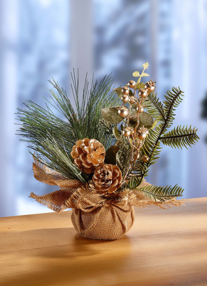 Gesteck im Jutes&auml;ckchen 