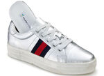 Sneaker aus metallisiertem Nappaleder SILBER