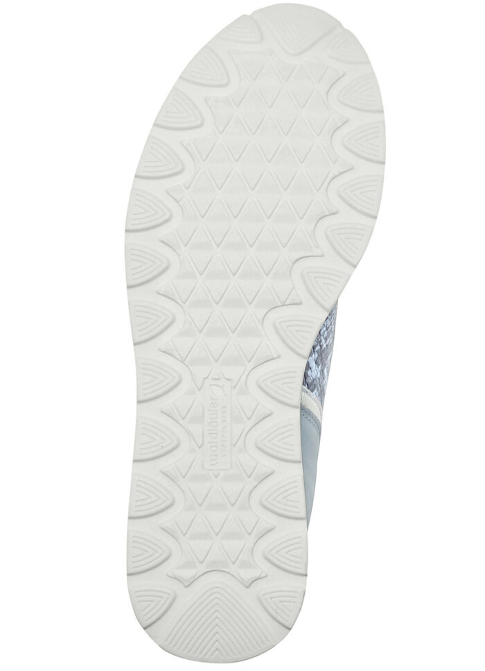 Waldläufer, bequeme Damen-Schnürschuhe, Weite H, mit herausnehmbarem Fussbett BLEU-MATTSILBER