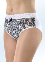 Dreierpack Slips mit unterlegtem Elastiktüll 