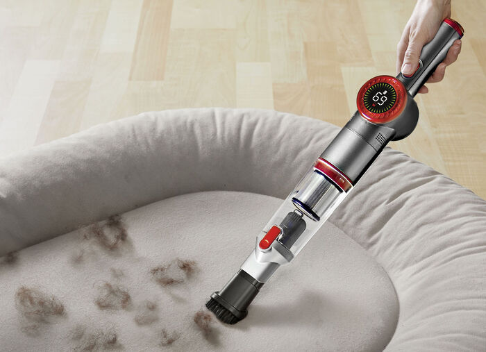 2-in-1 Akku-Hand- und Bodenstaubsauger "MX14 max" mit umfangreichem Zubehör SILBER-ROT