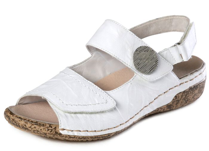 Rieker, bequeme Damen-Sandalen, Weite H, mit herausnehmbarem Fussbett WEISS