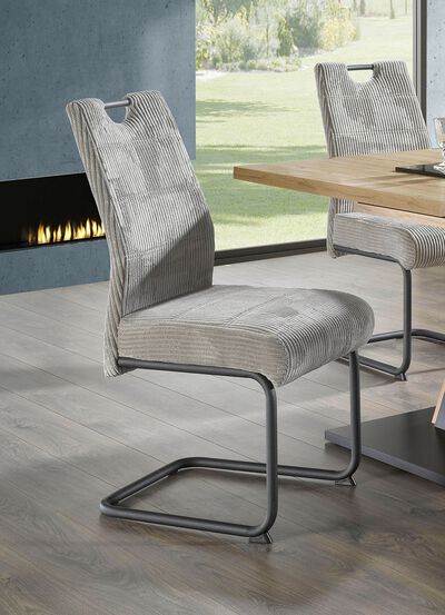 Stühle, 4er-Set, mit Cordbezug 