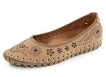 ELENA EDEN, sommerliche Damen-Ballerinas, Weite G, mit herausnehmbarem Fussbett COGNAC