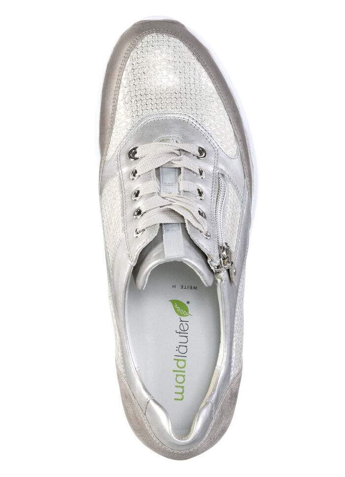 Waldläufer Sneaker aus edlem Leder-Materialmix SEKT-BRONZE-PLATIN