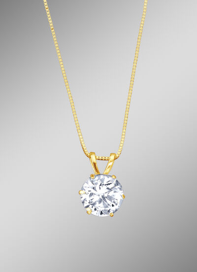 Anhänger mit synth. Zirkonia und Veneziakette 