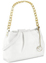 Laurina Tasche aus genarbtem Kalbleder WEISS