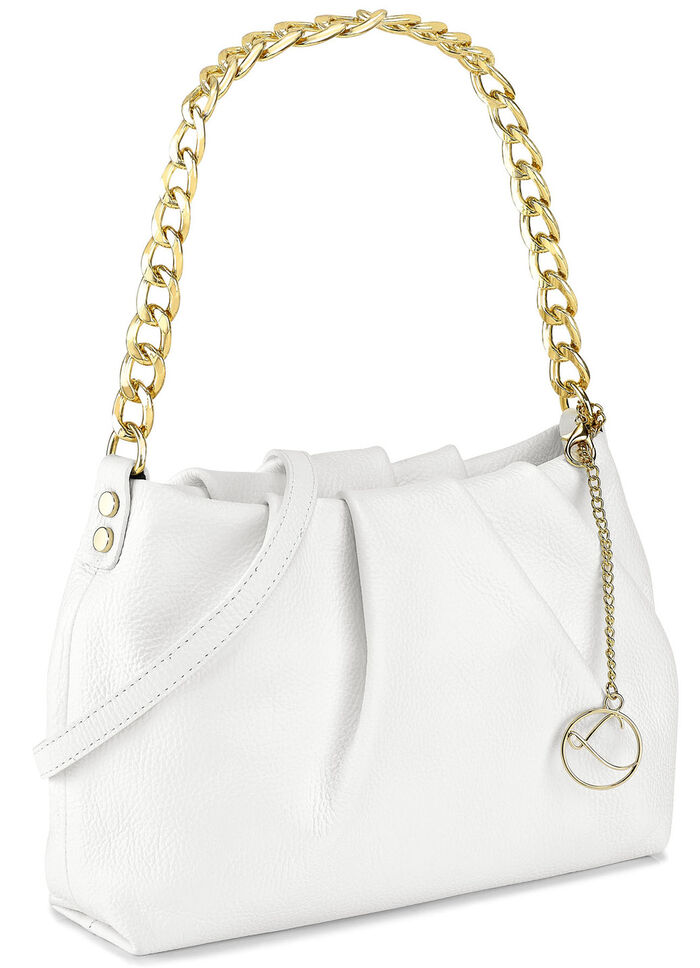 Laurina Tasche aus genarbtem Kalbleder WEISS