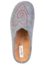 Laurina, klassische Damen-Hausschuhe, mit herausnehmbarem Fussbett HELLGRAU