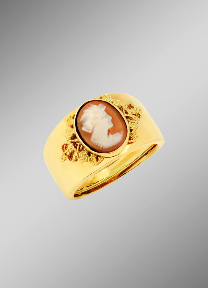 Interessanter Damenring mit Kamee 