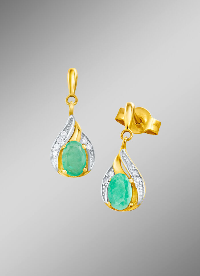 Ohrstecker mit Smaragd und Diamanten 