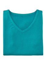 Laurina Shirt mit V-Ausschnitt PETROL