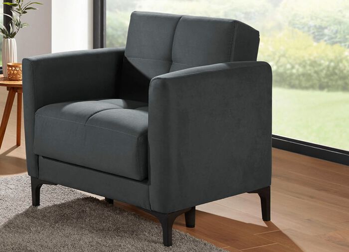 Polsterm&ouml;bel mit Stauraum und Liegefunktion ANTHRAZIT