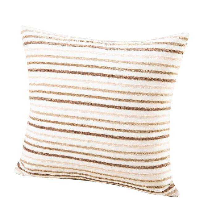 Kissenbezug im Streifen-Design BEIGE