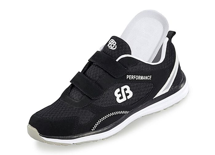 Leichte Herren-Slipper, mit herausnehmbarem Fussbett SCHWARZ-WEISS