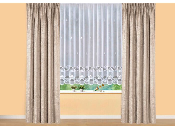 Leichter Blumenfenster-Vorhang mit Automatikfaltenband 