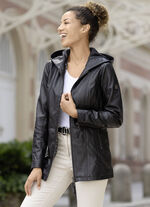 Lederjacke mit 2-Wege-Reissverschluss 