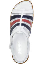 Gemini Riemchen-Sandale aus Rind-Nappaleder WEISS-BLAU-ROT