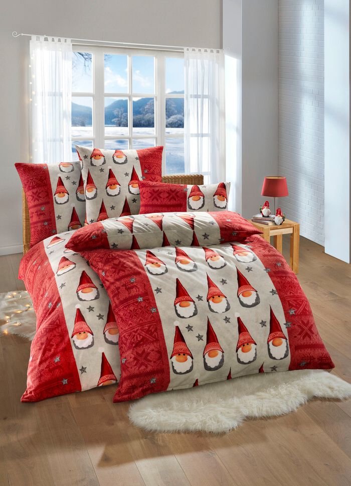 Kuschelige Bettw&auml;sche-Garnitur mit weihnachtlichem Motiv 