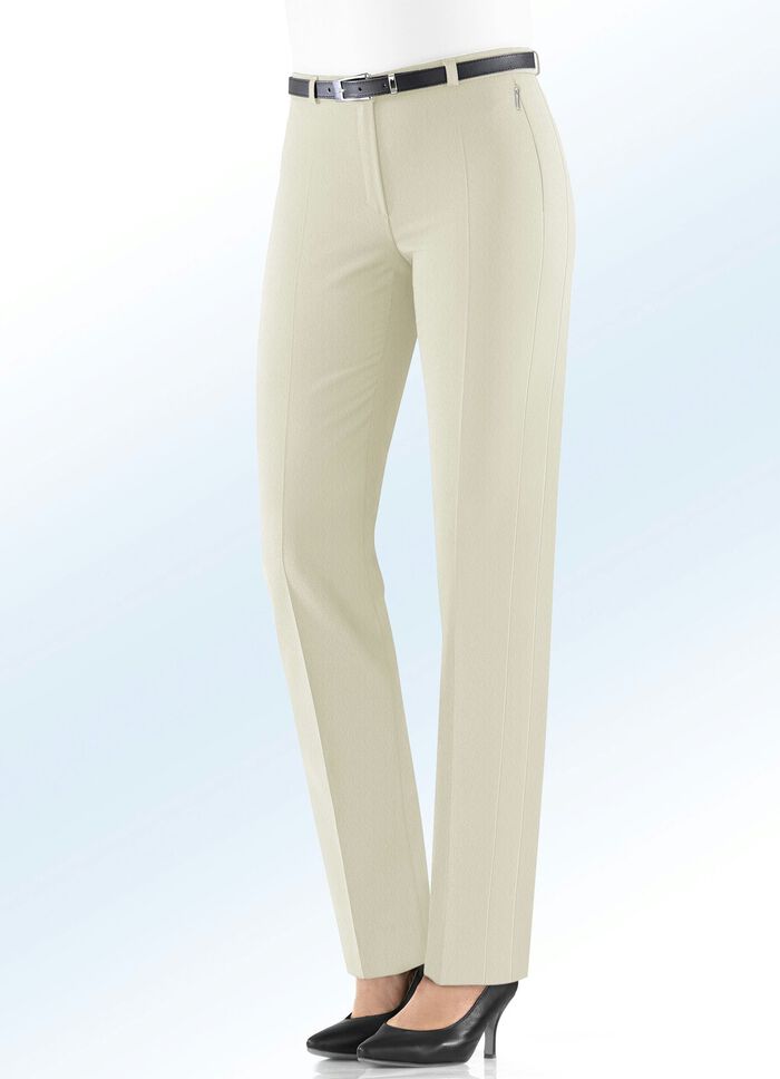 Attraktive Hose mit Stretchbund BEIGE MEL.