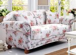Romantisch-blumige Polstermöbel WEISS-ROSA