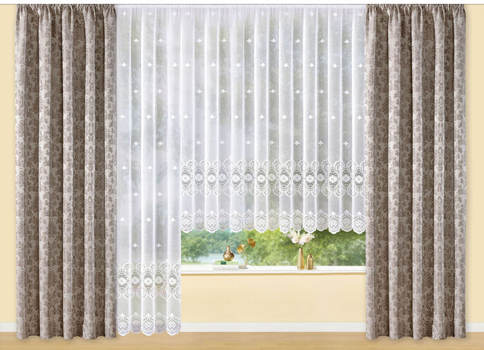 Blumenfenster-Vorhang mit Universalschienenband 