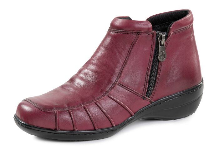 ELENA EDEN, bequeme Damen-Boots, Weite H, mit herausnehmbarem Fussbett BURGUND