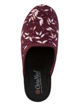 Zweierpack Pantoffeln aus samtig, weichem, bedrucktem Textilmaterial 1X BLAU, 1X BORDEAUX