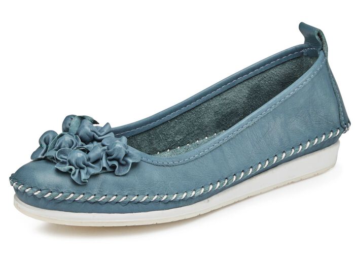 Andrea Conti Mokassin-Slipper mit frechen Lederbl&uuml;ten 