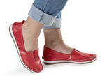 Andrea Conti, leichte Damen-Slipper, mit Gummizug ROT