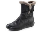 Gef&uuml;tterte Damen-Stiefeletten, Winterschuhe, mit Lammfell SCHWARZ