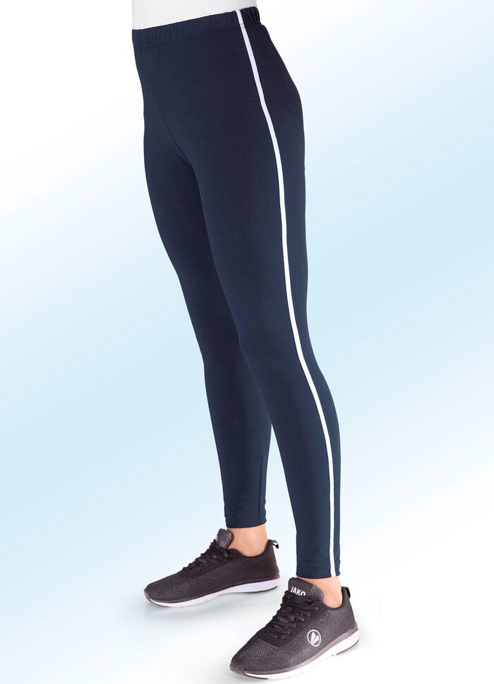 Leggings von &laquo;Delena&raquo; in 3 Farben MARINE-WEISS