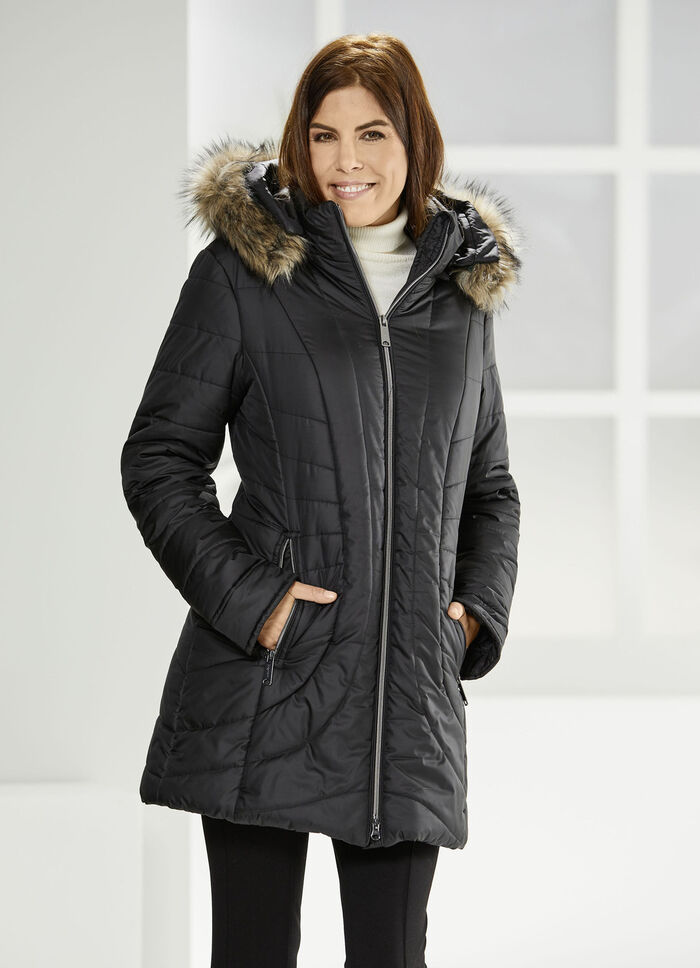 Funktions-Longjacke mit abnehmbarer Kapuze