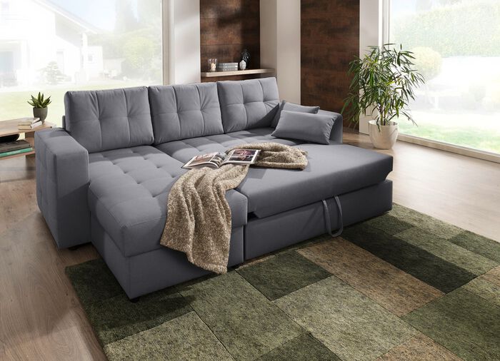 Polsterm&ouml;bel mit Bettfunktion GRAU