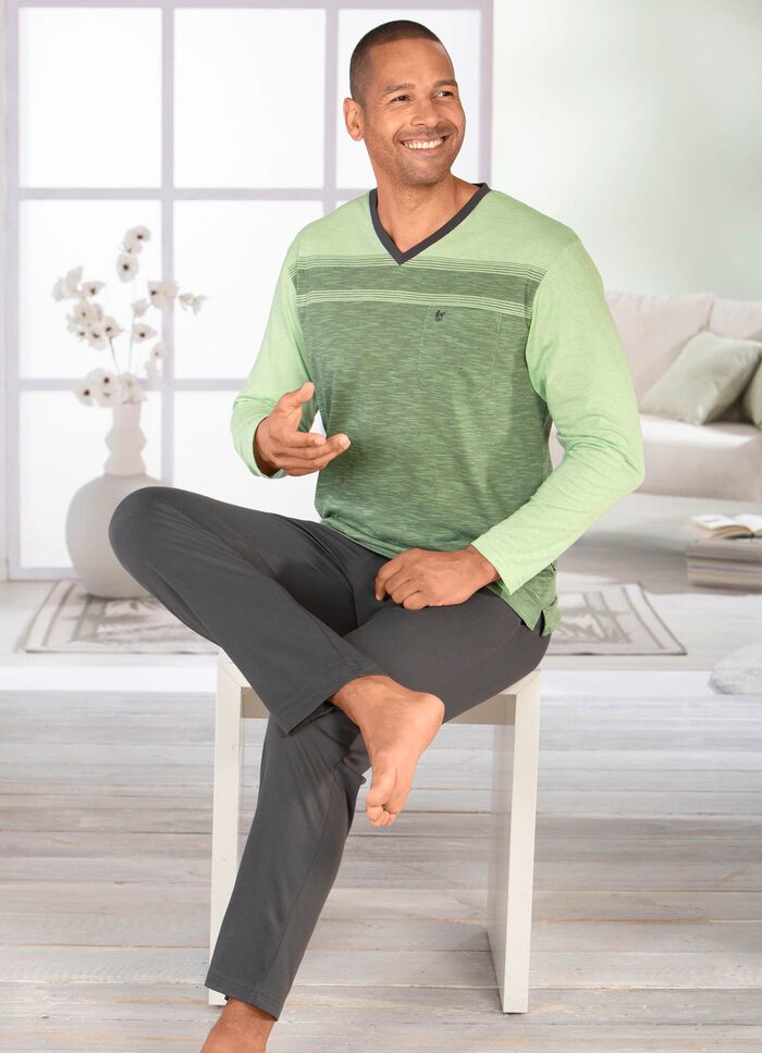 Hajo Klimakomfort Schlafanzug mit V-Ausschnitt 