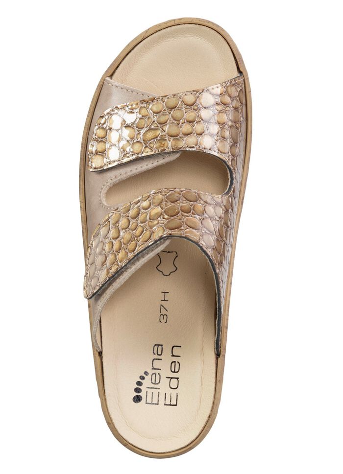 ELENA EDEN, bequeme Damen-Pantoletten, Weite H, mit herausnehmbarem Fussbett 