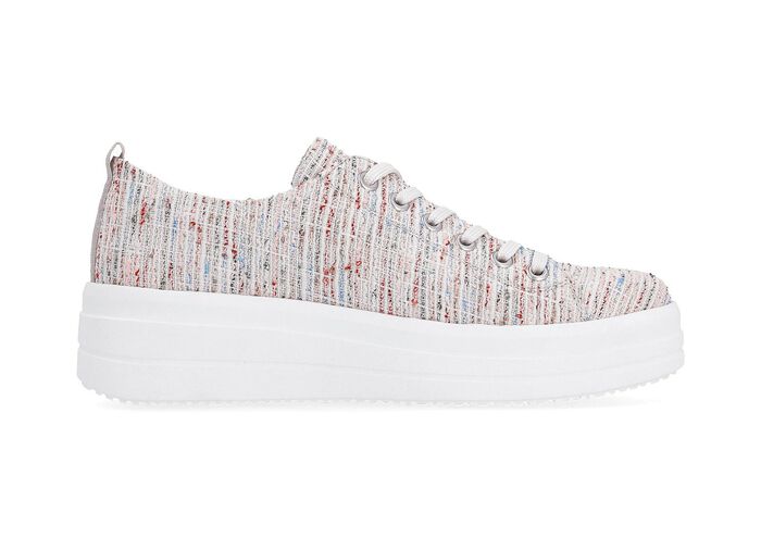 Remonte Sneaker aus effektvoll strukturiertem Textilmaterial WEISS-MULTICOLOR