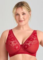 Miss Mary B&uuml;gel-BH mit floraler Elastikspitze ROT