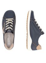 Remonte Schn&uuml;rschuh aus teilweise gepr&auml;gtem Nappaleder MARINE-CAMEL